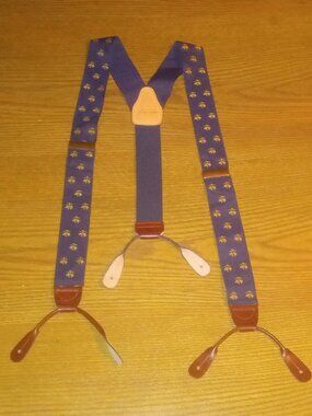 BROOKS BROTHERS Vintage Suspenders Leather / Fabric Logo